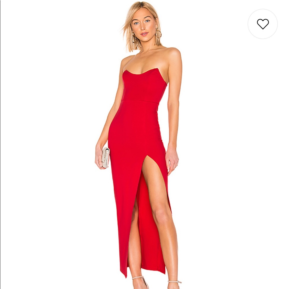Red slit dress